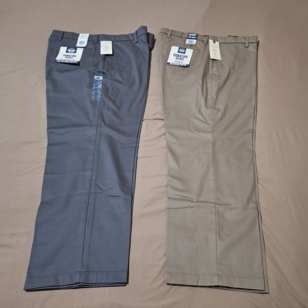Dockers Classic Men's Dress Pants - A Set Of Blue and Khaki. NWT